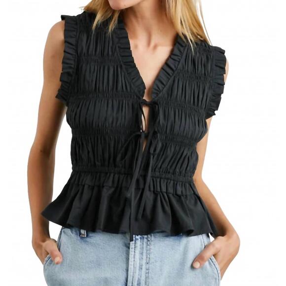 NEW RAILS martine top in black